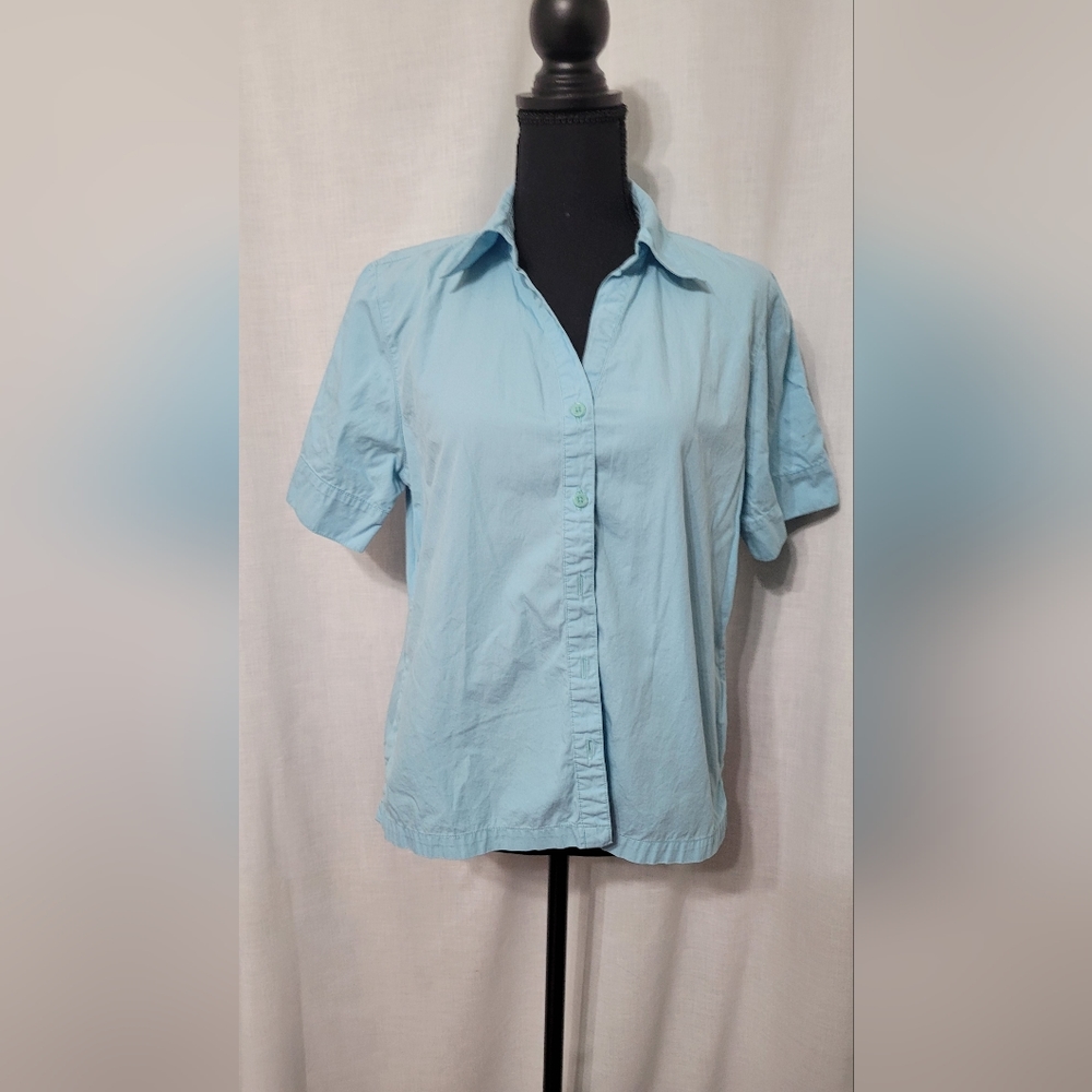 Blue Short Sleeve Button Down